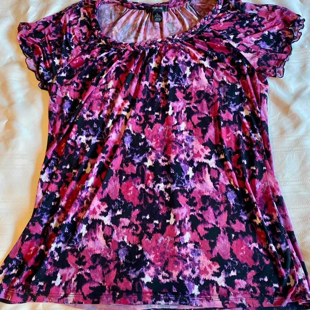 Pink Smocked Ruffled Cap Sleeve Blouse